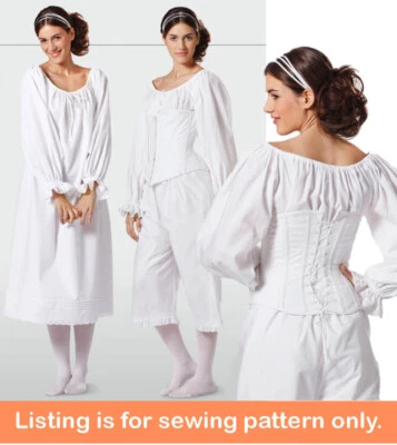 SEWING PATTERN Womens Costume Underwear Shift Regency Renaissance Medieval 7156 - Image 1 of 3