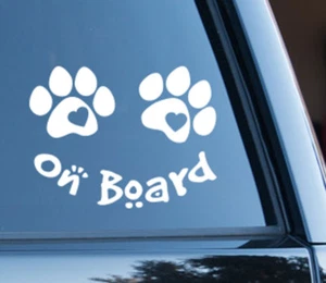 Dog Cat Paw Pet Fur Baby on Board Car Sticker Decal Sign - Picture 1 of 2
