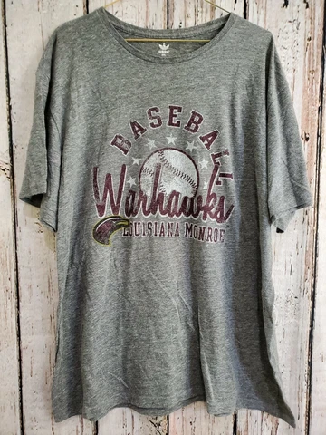 LZ Men's 2XL Adidas Louisiana Monroe Warhawks Baseball Tee T-Shirt Top TShirt NW Cover