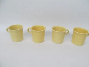 4 tazzine caffè vintage Homer Laughlin Fiesta Ware giallo manico O Ring narciso - Foto 1 di 3