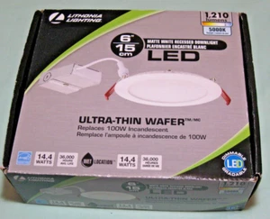 Recessed Downlight Ultra Thin 6" LED 1210 Lumens Pot Ceiling Lithonia OPEN BOX - Picture 1 of 9