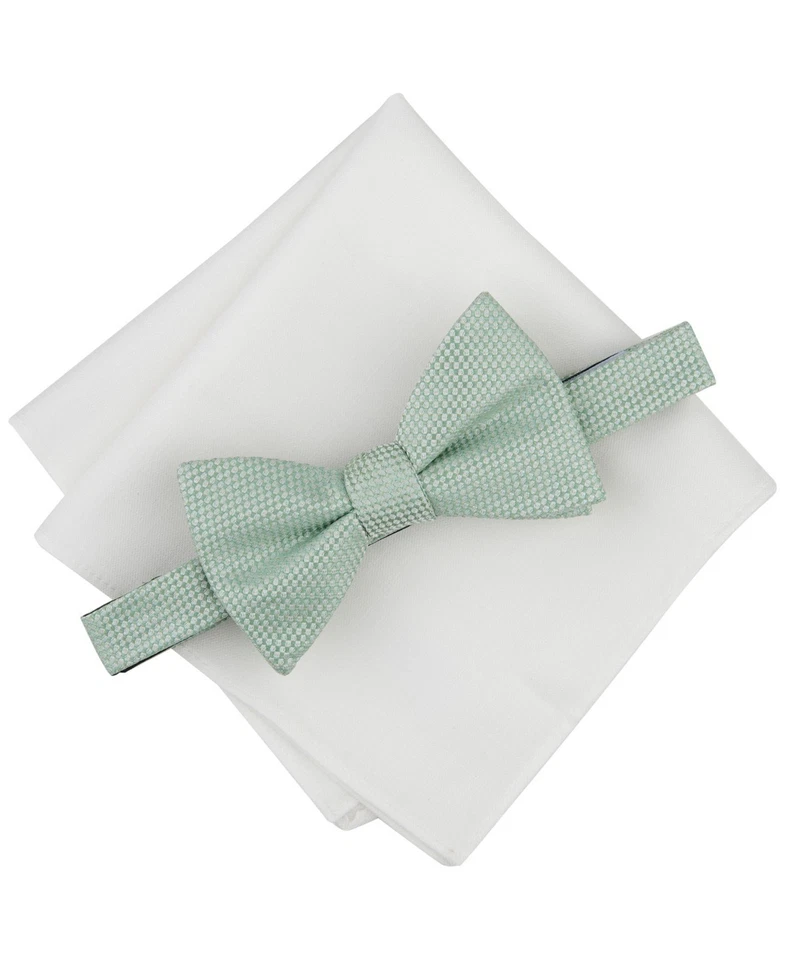 Bar Iii Mens Regular fit Bow Tie Necktie Pocket Square Set One Size Mint Green - Image 1 of 1
