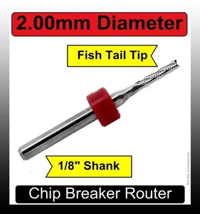 2.0mm Router Bit Carbide 1/8" Shank Chip Breaker Flute ONE Piece wood CNC urc158 - Picture 1 of 5