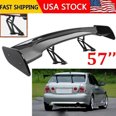 57" Rear Spoiler Wing For Lexus IS300 Toyota Altezza Truck GT Style Glossy Black - Image 1 of 4
