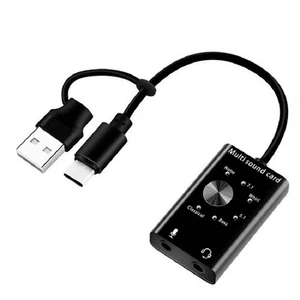 Multi Sound Card USB 2.0 Type C Stereo Microphone Adapter Professional9187 - Afbeelding 1 van 6