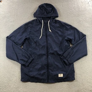 Chaqueta cortavientos Vans para hombre pequeña azul marino con capucha cremallera completa abrigo ligero - Imagen 1 de 15