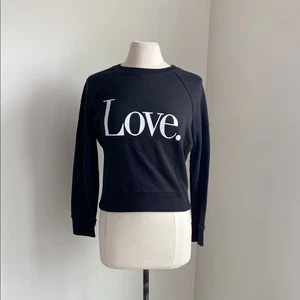 J. CREW Love Sweatshirt Womens Sz XXS Black Crewneck Essential - Picture 1 of 6