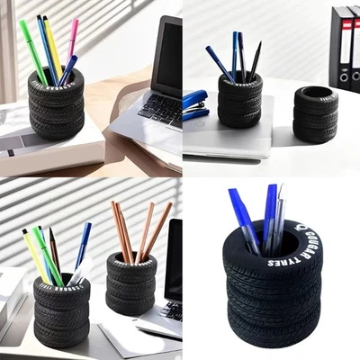 Creative Rubber Tire Shape Desk Storage Container With Multiple Compartments - Image 1 of 4