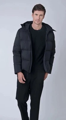 The RECYCLED PLANET Men's MEDIUM Autobot Hooded Matte Black Puffer Jacket $45 - Image 1 of 4