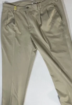 Izod Golf Pants Men's 38x32 Beige Pleated Khaki Dry Cleaned - Image 1 of 4