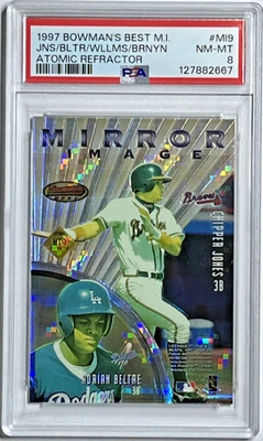 Bowman's Best Mi 1997 refractor atómico Jones, Beltre, Williams #Mi9 PSA 8 Foto 1 de 2