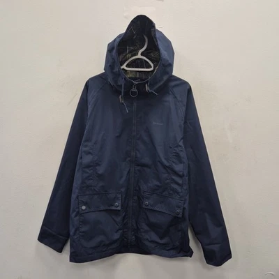 Barbour Domus Lightweight Waterproof Breathable Navy Hooded Jacket Medium - Image 1 of 4