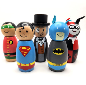 Pottery Barn Kids DC Comics Wood Figurine Set Of 5