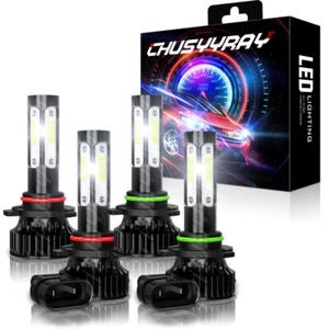 For BMW 525i 1989-1995 - 9005 9006 LED Headlight Bulbs High & Low Beam Qty 4 - Foto 1 di 13
