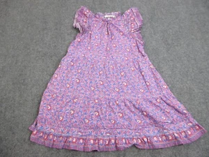 Vineyard Vines Katama Print Ruffle Dress Womens Large Pink Floral LIned Cotton - Picture 1 of 13