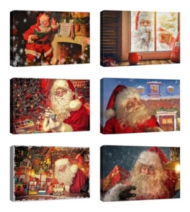 16"x24" - Santa Claus Canvas Print Wall Art - Merry Christmas Home Decor - Picture 1 of 32
