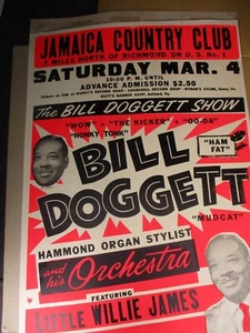 60's BILL DOGGETT Jamaica County Fair Virginia Show Card 31 x 14 Globe Posters - Picture 1 of 5