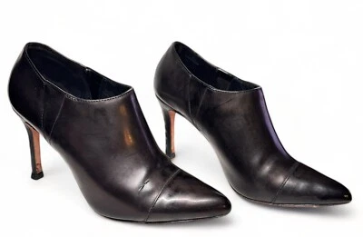 Alice + Olivia Mujer Botas Dex Alto Brillo Cuero Negro Stiletto Tobillo EU 37.5 Foto 1 de 4