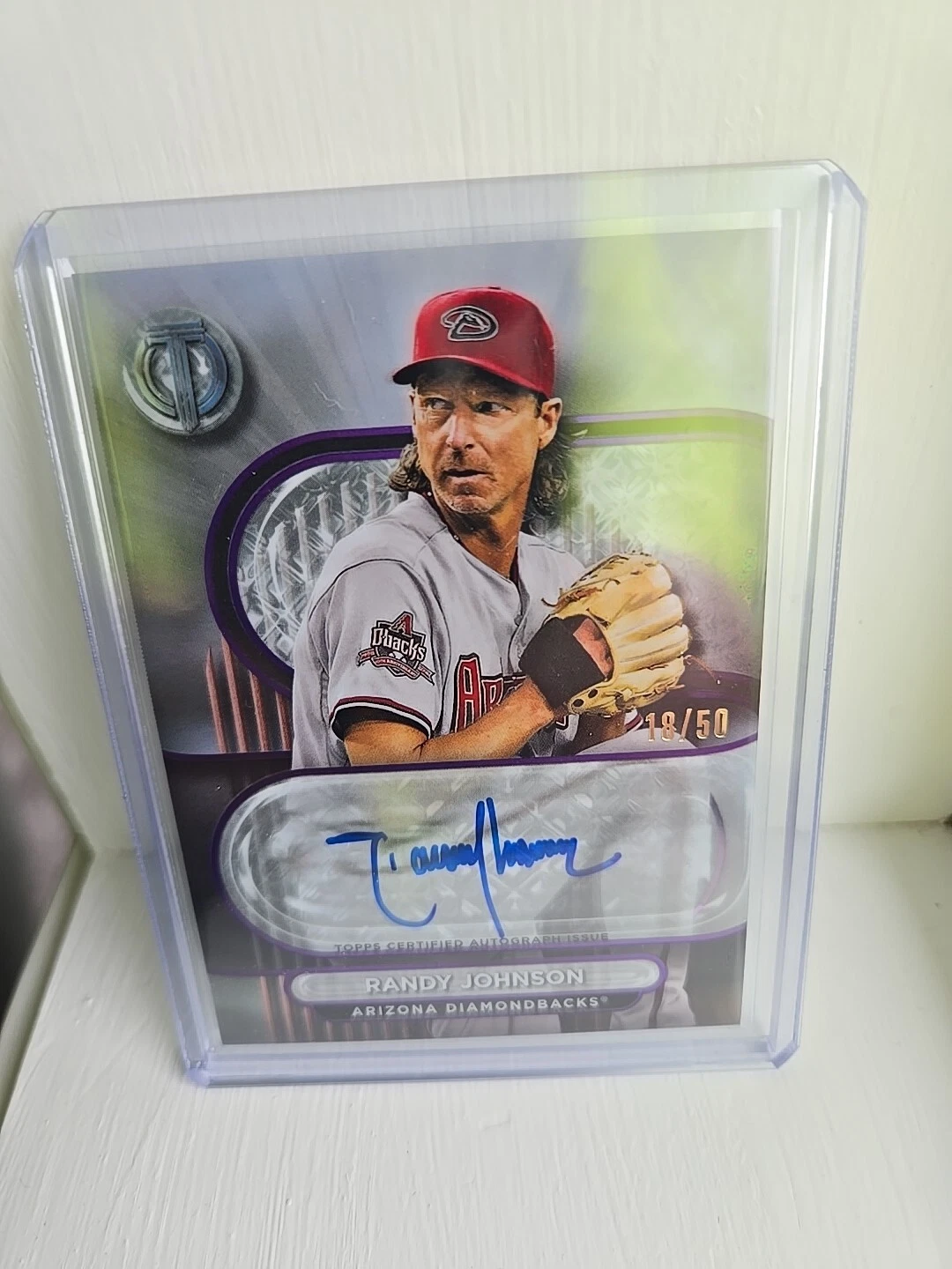 2024 topps tribute purple parallel auto Randy Johnson #18/50