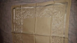 3 tovaglioli design acanto damascato giallo crema (lite) lino (rayon) 21" mq vintage - Foto 1 di 5