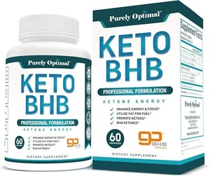 Purely Optimal Keto BHB Capsules - Appetite Blocker Supplement 60 CT - Picture 1 of 7