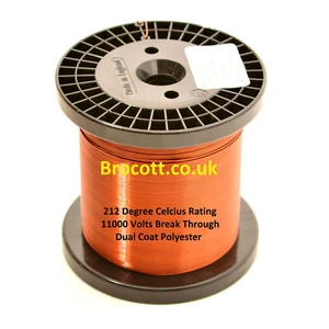 22AWG ENAMELLED COPPER WINDING WIRE, MAGNET WIRE, COIL WIRE 1KG Spool 22 GAUGE - Picture 1 of 4