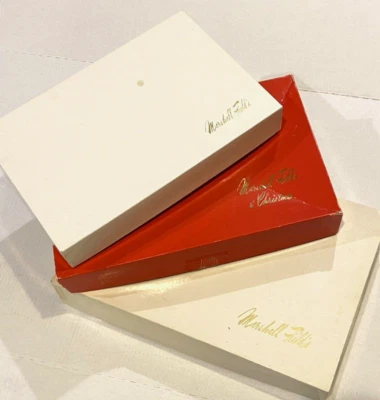 Vintage Marshall Field's Red and White Gift Boxes Oblong Lot of 3 Large Size - Image 1 of 4