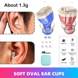 Mini Digital Hearing Aids Invisible In Ear Small Sound Voice Amplifier Enhancer - Picture 1 of 50