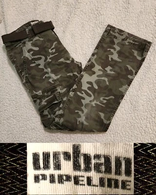 Pantalones cargo Urban Pipeline verde camuflaje seis bolsillos talla 10 W31 X L27 Foto 1 de 4