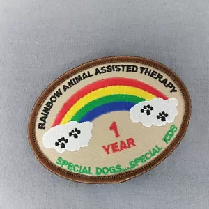 1 anno terapia con animali assistiti arcobaleno cani speciali bambini ferro su patch - Foto 1 di 2