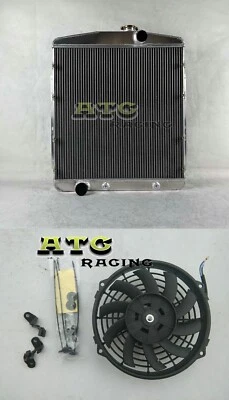Radiador de aluminio de 3 filas + ventilador para motor Oldsmobile serie 78 88 98 V8 AT Foto 1 de 4