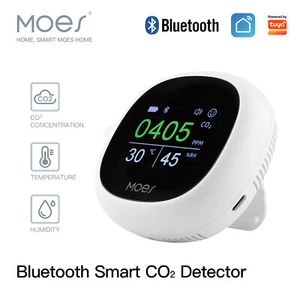 MOES BLE Smart Kohlendioxid Detektor CO2 Temp Humi Luftqualität Monitor Tragbar - Bild 1 von 15
