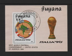 GUYANA 1988 FOOTBALL WORLD CUP "ITALIA '90" M/SHEET *CTO* - Picture 1 of 1
