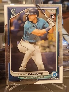 2024 Bowman Chrome #60 Dominic Canzone Rookie Seattle Mariners RC - Picture 1 of 2