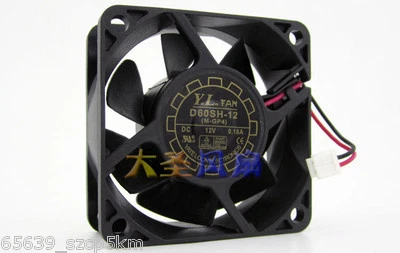 1pc YaLnFAN 6025 D60SH-12 fan DC12V 0.18A 60*60*25MM 2Pin Cooling FAN - Image 1 of 2