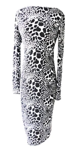 New LIPSY Polyester Elastane Stretch Black & White Bodycon Dress 12 - Picture 1 of 5