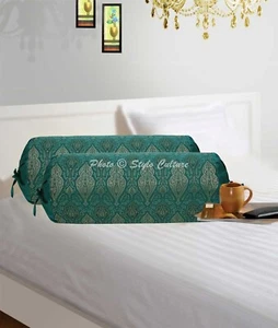 Decorative Home Decor 30 x 15 in Bolster Cover Brocade Jacquard Sofa Pillow Case - Picture 1 of 7