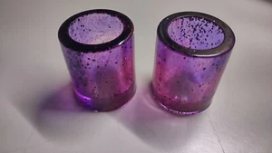 2 Purple & Pink glitter shot glasses handmade food grade resin holds 1 oz - Picture 1 of 9