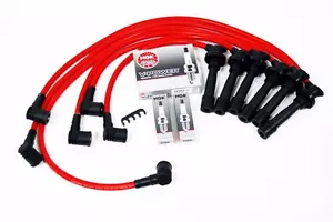 VMS MITSUBISHI 3000GT V6 10.2MM CABLES DE CHISPA DE CARRERAS Y ENCHUFES NGK VPOWER COMBO ROJO - Imagen 1 de 1