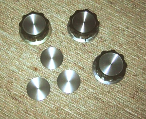 3 Spun Aluminiowe wkładki pokrętła do wzmacniacza Heathkit SB-200 lub SB220 - Zdjęcie 1 z 1