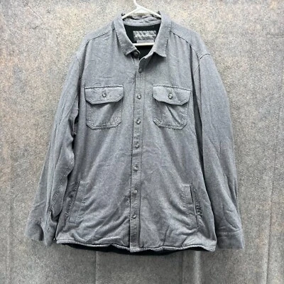 Eddie Bauer Shirt Men TXL Heather Gray Button Down Fleece Lined Shacket Tall - Image 1 of 4