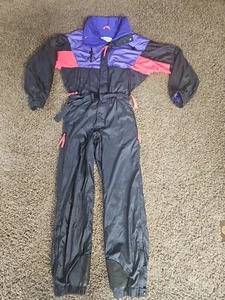 Vintage 90s Columbia Mens Medium Ski Snow Suit One Piece Bib Colorblock - Picture 1 of 9