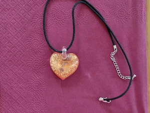 Herzanhänger orange aus Muranoglasart - Bild 1 von 3