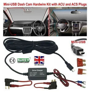 Universal NextBase Dash Cam MINI USB Input Hardwire charger Kit ACU & ACS Plugs - Picture 1 of 6