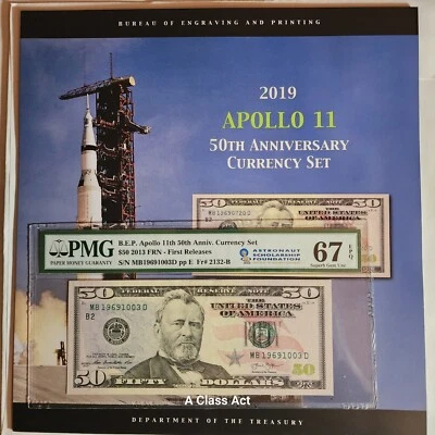 2019 Apollo 11 50th Anv Currency Set PMG 67 EPQ PMG ERROR read description T8735 - Image 1 of 4
