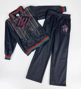 VTG Enyce Sean Combs Two Piece Black Track Suit Jacket Pants Youth Boys 10 12 - Picture 1 of 9