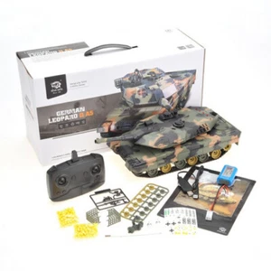 16" 1:24 German Leopard Remote Control Military Battle Tank Fires BB's  R/C New - Picture 1 of 11