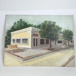 Original Art Work Book Store Painting Stovall 1995 12”x9” - Picture 1 of 7