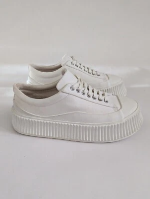 JIl Sander Vulcanized Rubber Sole Canvas Oversized Sneakers - White - 39 US 9 Foto 1 de 4