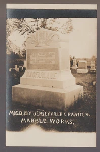Jerseyville ILLINOIS RPPC 1910 MONUMENTO OBRAS Lápida Tumba Marcador Funeral #3 - Imagen 1 de 2